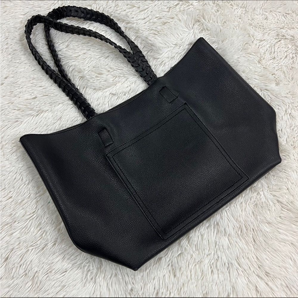 Sandra Roberts‎ braided handles pebble leather bag